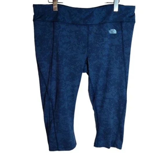The North Face Women's Blue Printed Activewear Leggings - Size XL - Picture 1 of 4